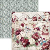 Bohemian Burgundy Paper Pad 12"x12" 12/Pkg