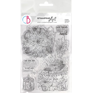 Ciao Bella Clear Stamp Set 6x8 Poinsettia