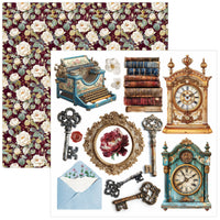 Bohemian Burgundy Fussy Cut Pad 6"x6" 24/Pkg