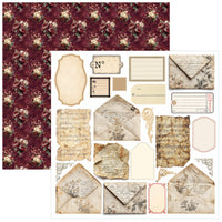 Bohemian Burgundy Fussy Cut Pad 6"x6" 24/Pkg