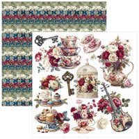 Bohemian Burgundy Fussy Cut Pad 6"x6" 24/Pkg