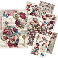 Rice Paper A5 MIXED 8/Pkg Bohemian Burgundy