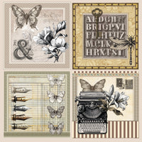 Typographic Patterns Pad 12"x12" 8/Pkg