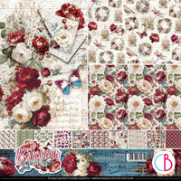 Bohemian Burgundy Patterns Pad 12"x12" 8/Pkg