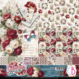 Bohemian Burgundy Patterns Pad 12"x12" 8/Pkg