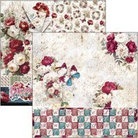Bohemian Burgundy Patterns Pad 12"x12" 8/Pkg