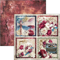 Bohemian Burgundy Patterns Pad 12"x12" 8/Pkg