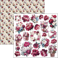 Bohemian Burgundy Patterns Pad 12"x12" 8/Pkg