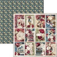 Bohemian Burgundy Patterns Pad 12"x12" 8/Pkg