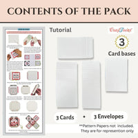 CrafTreat Card Blanks - Quadruple Slider Card - White - 3 Sets