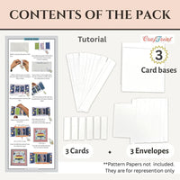 CrafTreat Card Blanks - Pull Flaps Card - White - 3 Sets