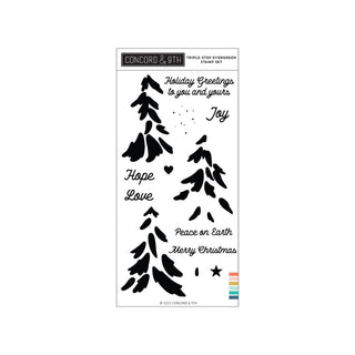Triple-step Evergreen - Clear Stamp
