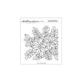 Winter Greenery Background - Clear Stamp