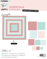 CCL Cutting Dies Nested Squares Scallop Essentials 10 Pieces