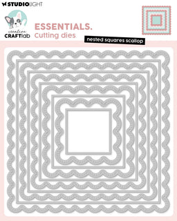 CCL Cutting Dies Nested Squares Scallop Essentials 10 Pieces