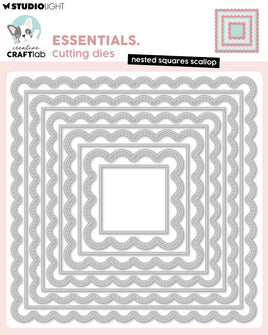 CCL Cutting Dies Nested Squares Scallop Essentials 10 Pieces