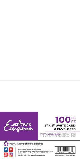 5X5 Card & Envelope Blanks, White (100pc)