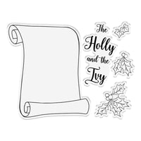 Holly & Ivy - Scroll with Holly - Clear Stamp & Die Combo