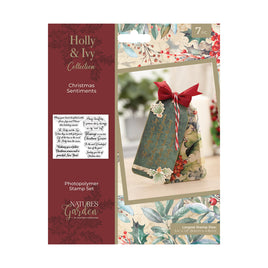 Holly & Ivy -  Christmas Sentiments- Clear Stamp