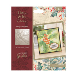 Holly & Ivy - Holly Evergreen - 3D Embossing Folder