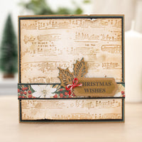 Holly & Ivy - Christmas Music - 2D Embossing Folder