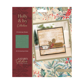 Holly & Ivy - Christmas Music - 2D Embossing Folder