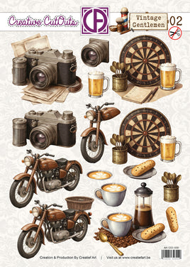 Creatief Art - 3D Die-Cut Sheet - Vintage Gentlemen 02
