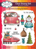 Creative Expressions Jane's Doodles Santa's Coming To Town 6 in x 8 in Clear Stamp Set