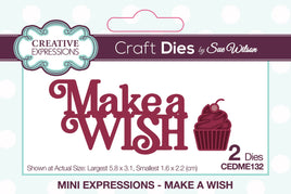 Creative Expressions Sue Wilson Mini Expressions Make A Wish Craft Die