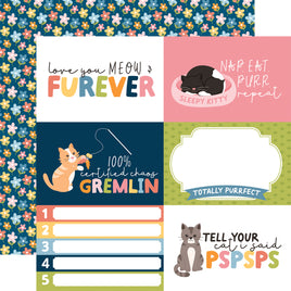 6x4 Journaling Cards - Echo Park Cat Lover Cardstock 12"X12"