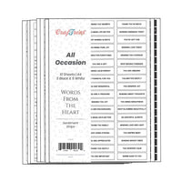 CrafTreat Sentiment Sheets - All Occasions 10 designs