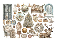 White Christmas - Printed Decorative Ephemera For Art And Craft
