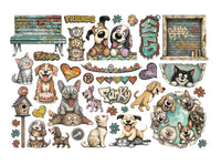 Printed Decorative Ephemera For Art And Craft - Furry Friends 2