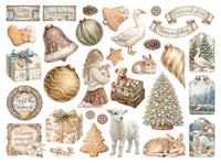 White Christmas - Printed Decorative Die Cuts For Art And Craft