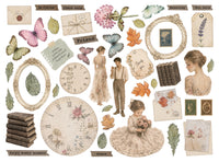 Flowers And Poems - Printed Decorative Die Cuts For Art And Craft