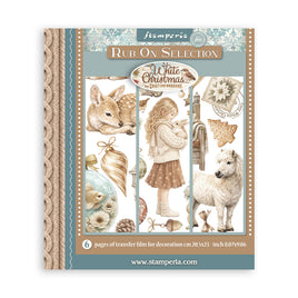 White Christmas - Printed Decorative Rub-On Selection For Art And Craft cm 20.5x23