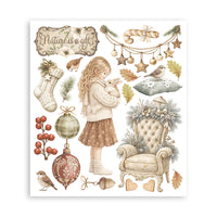 White Christmas - Printed Decorative Rub-On Selection For Art And Craft cm 20.5x23