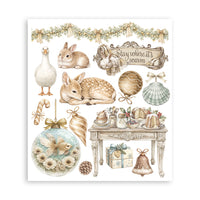 White Christmas - Printed Decorative Rub-On Selection For Art And Craft cm 20.5x23