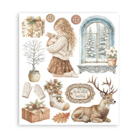 White Christmas - Printed Decorative Rub-On Selection For Art And Craft cm 20.5x23