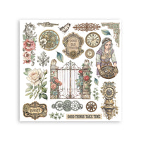 Gardens of Time - Stamperia Assortment Rub-On 6.1"x6.1" - 6/Pkg