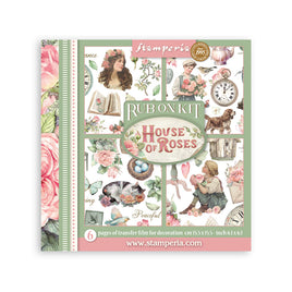 House of Roses - Stamperia Assortment Rub-On 6.1"x6.1" - 6/Pkg
