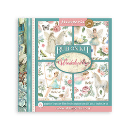 Wonderland - Stamperia Assortment Rub-On 6.1"x6.1" - 6/Pkg