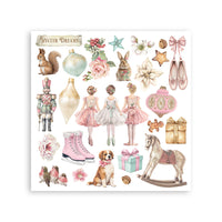 Winter Magic - Printed Decorative Rub-On Kit For Art And Craft cm 15.5x15.5