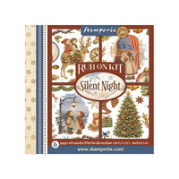 Silent Night - Printed Decorative Rub-On Kit For Art And Craft cm 15.5x15.5