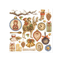 Silent Night - Printed Decorative Rub-On Kit For Art And Craft cm 15.5x15.5