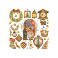 Silent Night - Printed Decorative Rub-On Kit For Art And Craft cm 15.5x15.5
