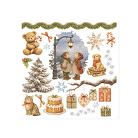 Silent Night - Printed Decorative Rub-On Kit For Art And Craft cm 15.5x15.5
