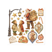 Silent Night - Printed Decorative Rub-On Kit For Art And Craft cm 15.5x15.5