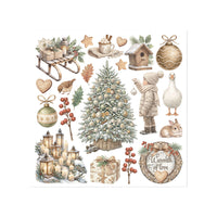 White Christmas - Printed Decorative Rub-On Kit For Art And Craft cm 15.5x15.5
