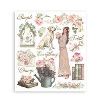 House of Roses - Stamperia Rub-On Selection 8x9 - 6/Pkg